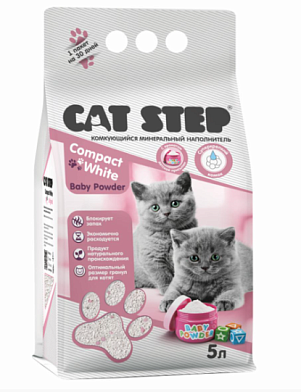 Cat Step Комкующийся минеральный наполнитель "Baby Powder" для котят