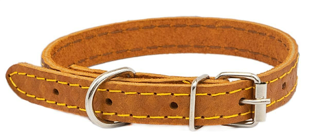 Купить homepet Ромбы ошейник для собак кожаный простроченный с тиснением янтарь