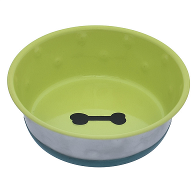 Tappi Хади миска металлическая нескользящая для собак и кошек, салатовая