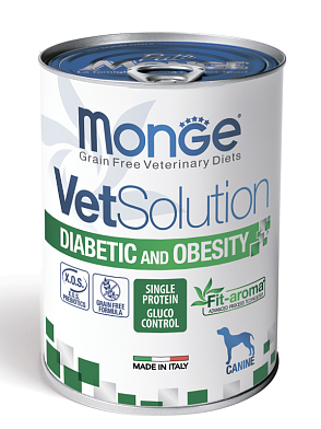 Monge VetSolution Dog Diabetic and Obesity консервы для взрослых собак всех пород при сахарном диабете и лишнем весе