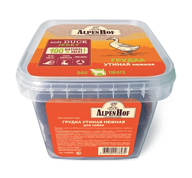 AlpenHof лакомство для собак средних и крупных пород Грудка утиная нежная