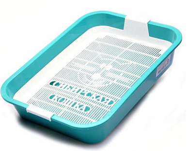 Сибирская кошка Туалет Премиум для кошек с сеткой и высокими ножками, зеленый