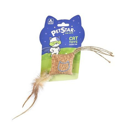 PetStar игрушка для кошек ПОДУШЕЧКА с мятой, полиэстер, перья