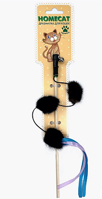 Homecat Дразнилка Три помпона для кошек, на резинке