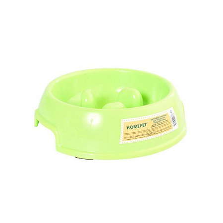 Купить homepet миска пластиковая для медленного поедания корма для собак и кошек, зеленая