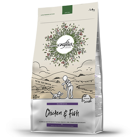 Купить craftia harmona сухой корм для котят из курицы и рыбы