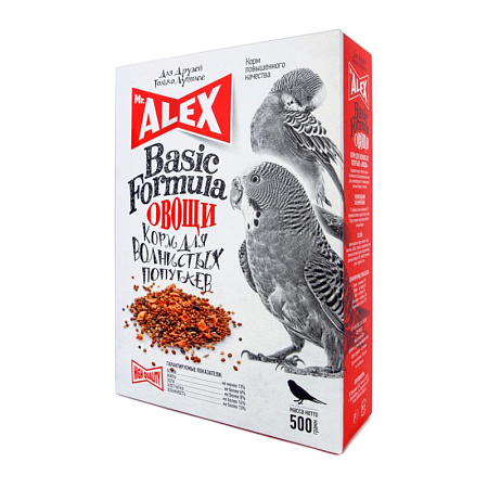 Купить mr.alex сухой корм для волнистых попугаев "овощи" (basic)