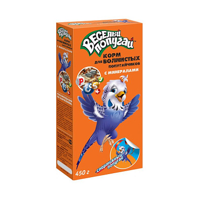 ЗООМИР Веселый попугай сухой корм для волнистых попугаев с минералами