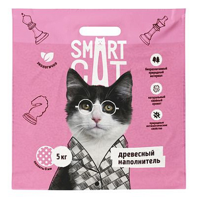 Smart Cat  древесный наполнитель для кошек (пеллеты 8 мм)