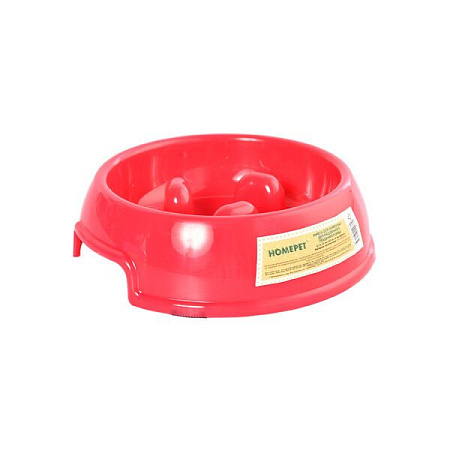 Купить homepet миска пластиковая для медленного поедания корма для собак и кошек, красная