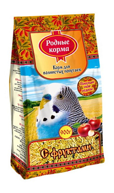Родные корма Сухой корм для волнистых попугаев с фруктами