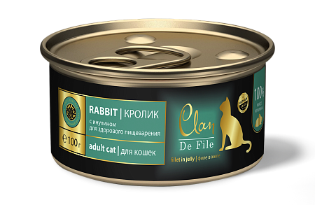 Купить clan de file консервы для взрослых кошек (с кроликом)