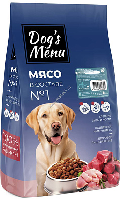 Dog`s Menu Adult MINI сухой корм для взрослых собак мелких пород с индейкой