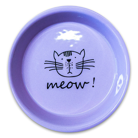 Купить mr.kranch meow миска керамическая для кошек, сиреневая