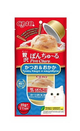 Купить inaba ciao pon churu Лакомство для кошек Суфле Кацуо и кацуобуси