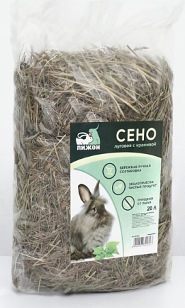 Купить Пижон сено луговое с крапивой резаной для грызунов
