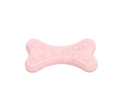 HOMEPET Foam TPR Puppy игрушка для собак косточка с рисунком лапки розовая