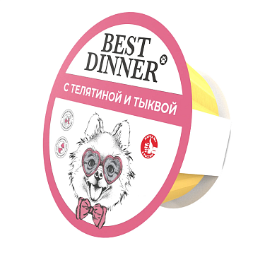 Best Dinner влажный корм паштет для взрослых собак с телятиной и тыквой (ламистер)
