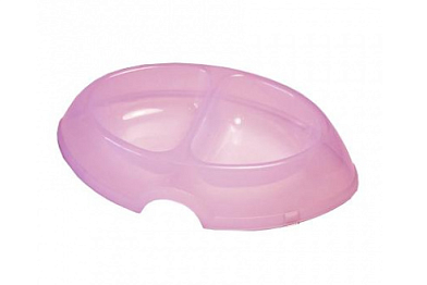 ZOOexpress DeLuxe миска для кошек овальная двойная, розовая