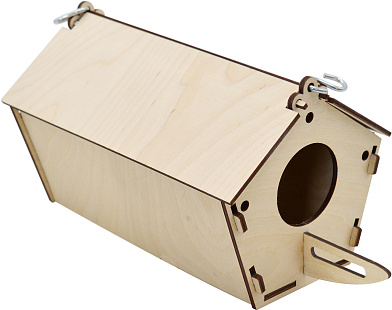 ZOOexpress Домик для птиц Скворечник пятиугольный крепление к клетке, фанера