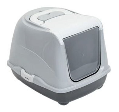 Yami-Yami туалет закрытый с дверцей для кошек, совок в комплекте, серый