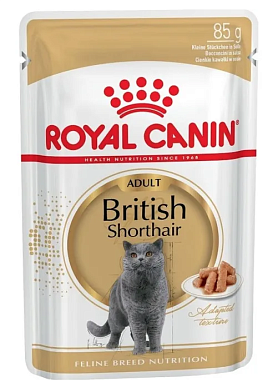 Royal Canin British Shorthair Adult влажный корм для взрослых британских короткошерстных кошек в соусе (пауч)