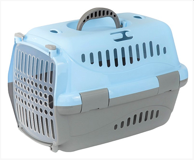 Pet Star Standard Переноска для собак и кошек серо-голубая пластмассовая дверца