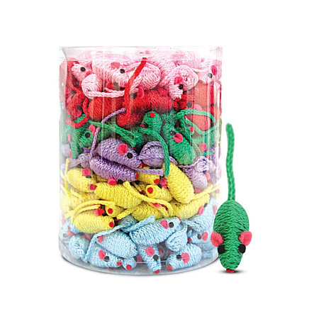 Купить triol игрушка для кошек полиэстер мышь веревочная цветная