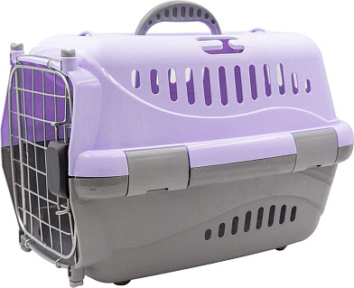 ZOOexpress переноска для собак и кошек "Турне" Авиа с металлической дверцей, фиолетовая