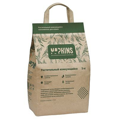 NAPKINS наполнитель для кошек растительный комкующийся