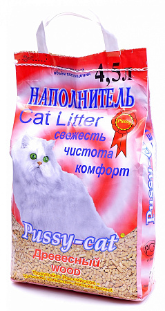 Купить pussy-cat древесный наполнитель для кошек