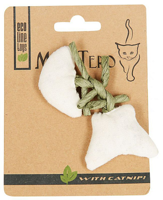 Мон Теро ЭКО игрушка для кошек рыбья кость с кошачьей мятой белая
