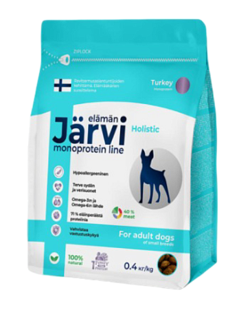 Купить jarvi сухой монопротеиновый корм для взрослых собак мелких пород c индейкой