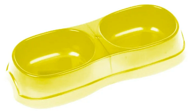 Homecat Atlantis миска двойная желтый перламутр