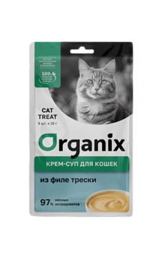 ORGANIX лакомство для котят и кошек крем-суп из филе трески