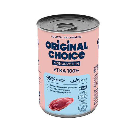 Купить original choice monoprotein adult консервы для собак всех пород утка