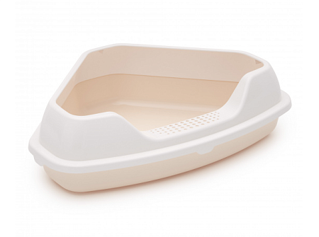 Купить alta Лоток для кошек угловой с бортиком, бежевый