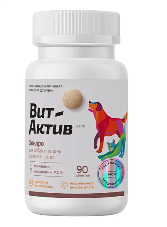 Купить Фармакс Вит-Актив Хондро мультикомпонентная кормовая добавка для собак и кошек для опорно-двигательного аппарата 