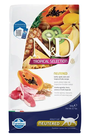 Купить farmina n&d cat tropical selection lamb neutered adult сухой корм для стерилизованных кошек с ягненком