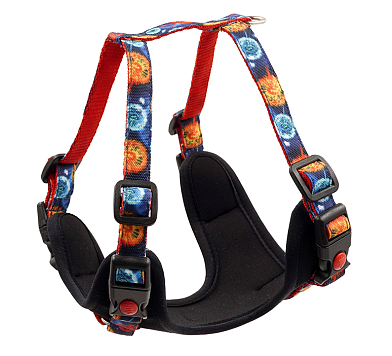 Art Line шлейка для собак неопрен, капрон с принтом ОДУВАНЧИКИ 