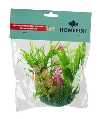 HOMEFISH Альпиния растение для аквариума пластиковое с грузом