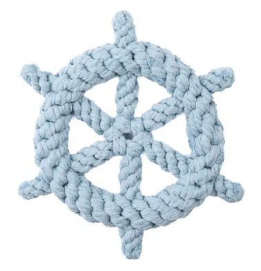 Mr.Kranch игрушка для собак Штурвал из каната, голубой