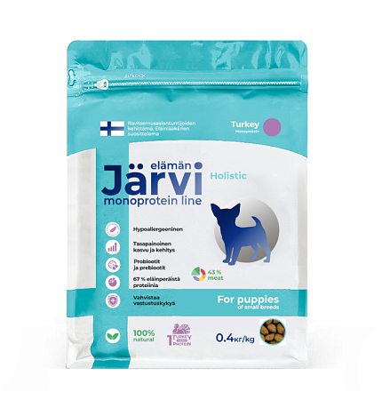Купить jarvi сухой монопротеиновый корм для щенков мелких пород с индейкой