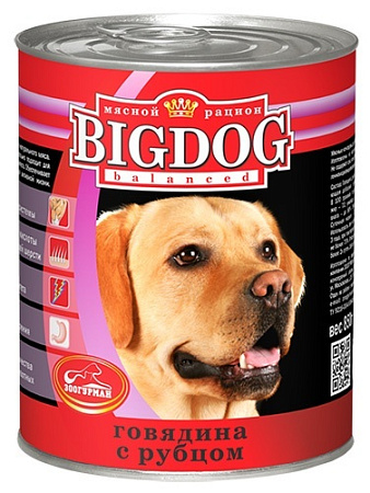 Купить Зоогурман консервы для собак "big dog" говядина с рубцом