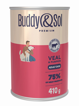 Купить buddy&sol premium консервы для собак всех пород с телятиной и тыквой