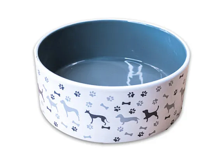 Купить mr.kranch миска керамическая для собак с рисунком, серая