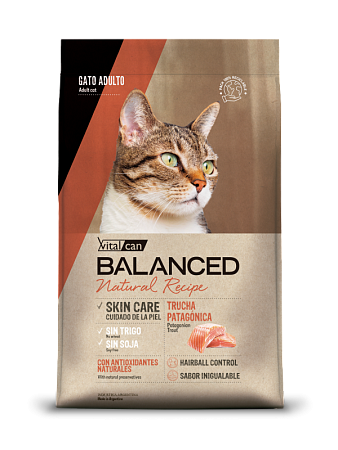 Купить vitalcan balanced cat adult natural recipe patagonian сухой корм для взрослых кошек с Патагонской  форелью