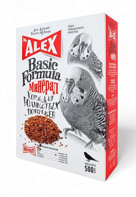 Mr.Alex сухой корм для волнистых попугаев зерновая смесь с минералами (basic)