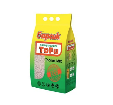 Барсик наполнитель для кошек комкующийся TOFU Зеленый чай Тропик Микс 