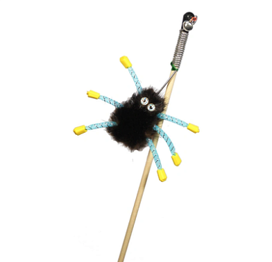 GOSI Игрушка для кошек Дразнилка норковый паук на веревке